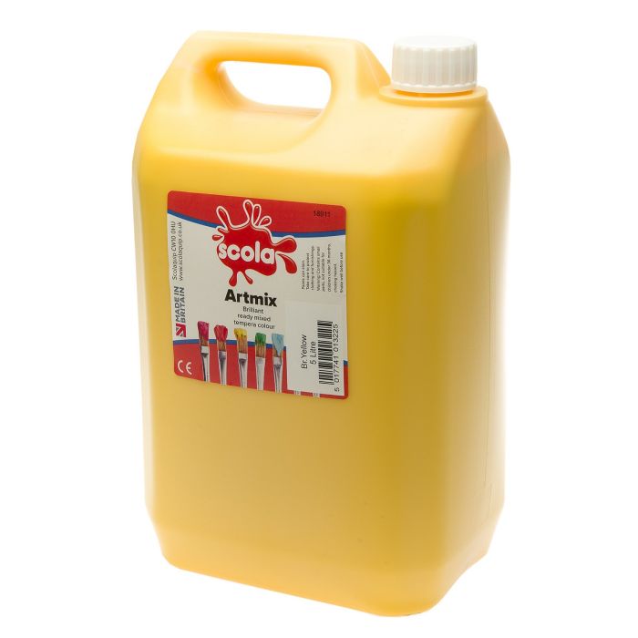 Scola Artmix Ready Mixed Paint - 5 Litre - Brilliant Yellow