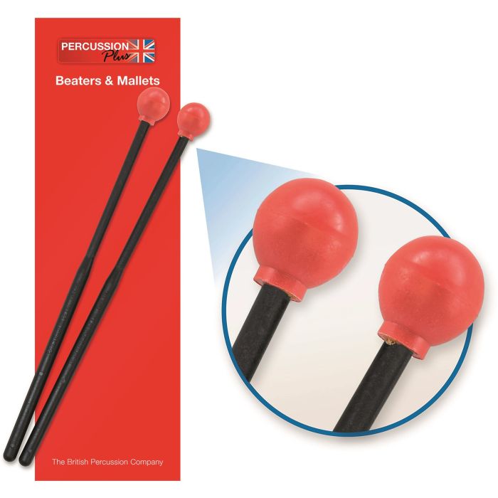 Percussion Plus PP067 Rubber Head Beaters - Hard