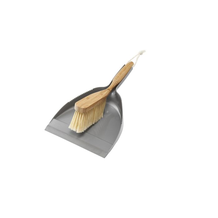 Bamboo Dust Pan And Scrub Brush Set