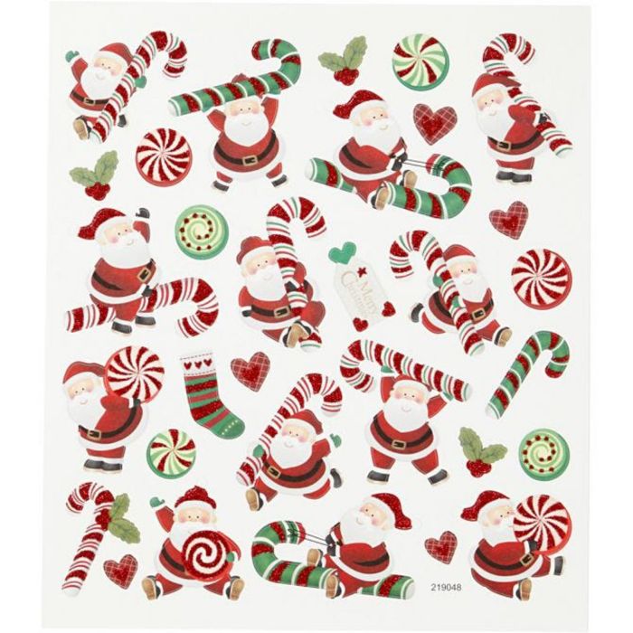 Father Christmas and Candy Cane Stickers