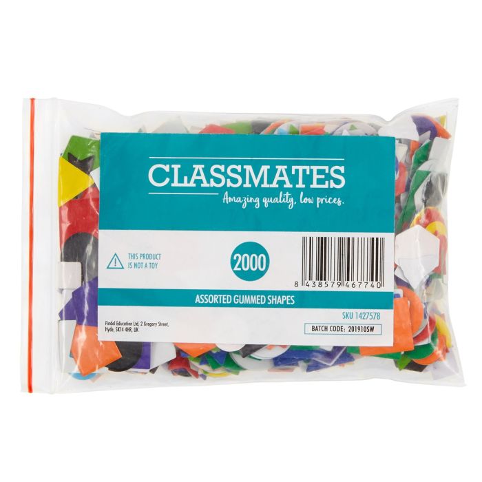 Classmates Assorted Gummed Shapes - Pack of 2000