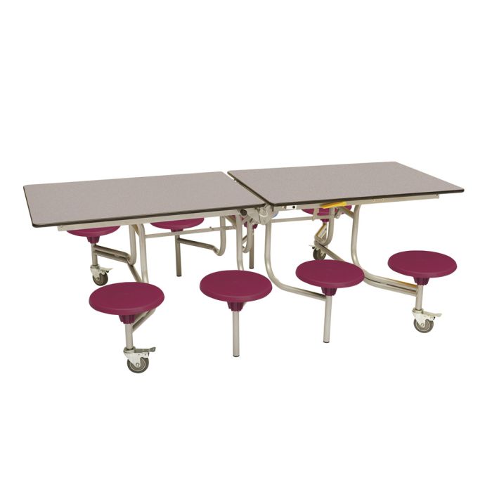Primary Rectangular 8 Seat Table Grey Top Wine Seat