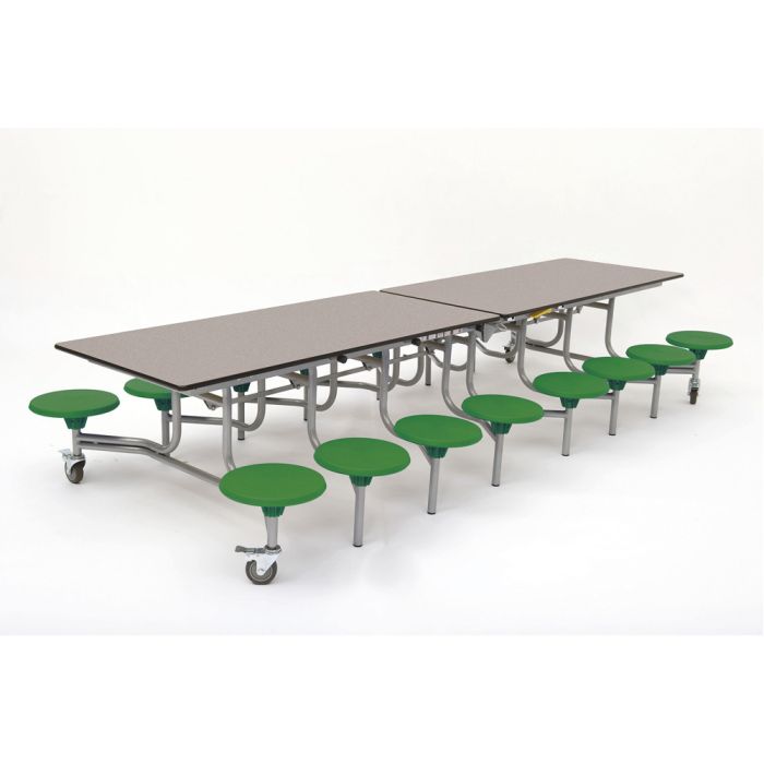 Rectangular 16 Seat Table - Green - Grey