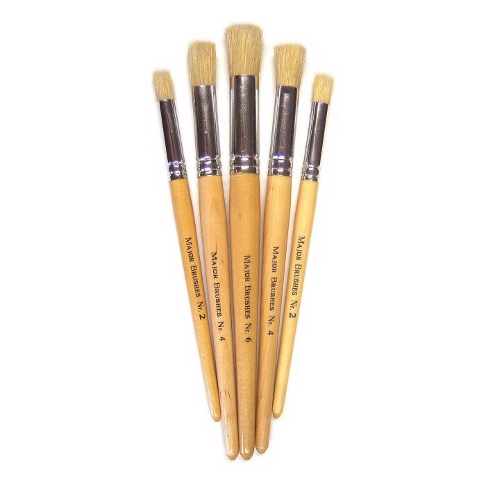Hog Short Stencil Brushes - Pack of 5