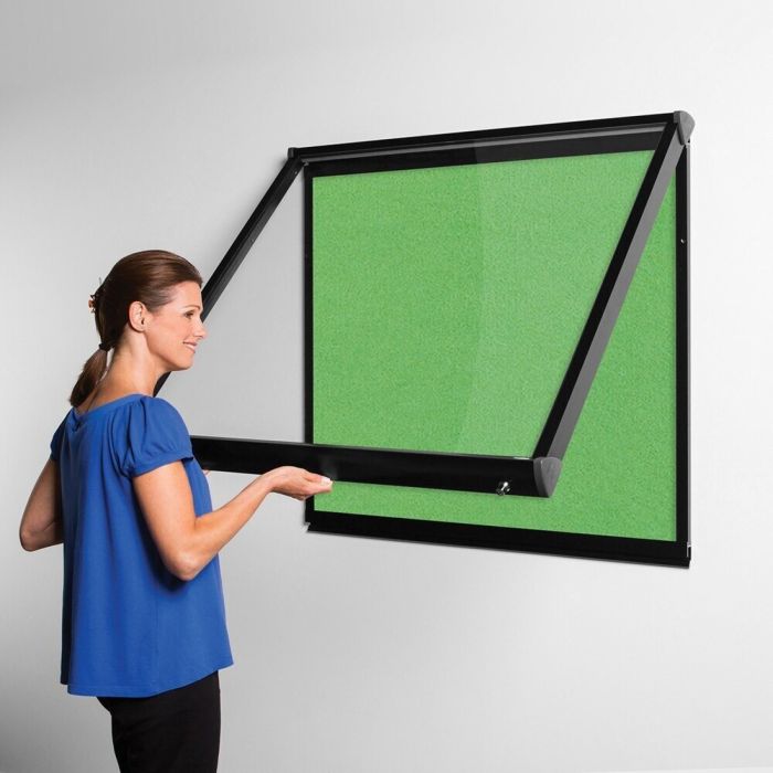 Shield Interior Showcase Black Frame 575 x 712mm - Apple Green