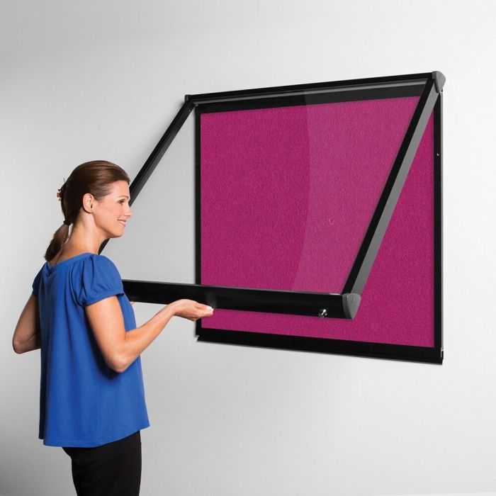 Shield Interior Showcase Black Frame 575 x 712mm - Magenta