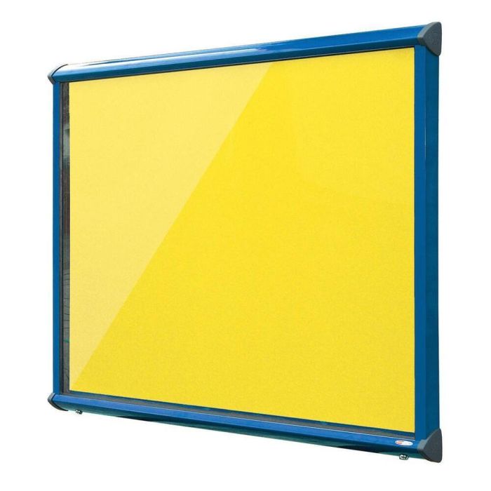 Shield Interior Showcase Blue Frame 575 x 712mm - Primrose Yellow