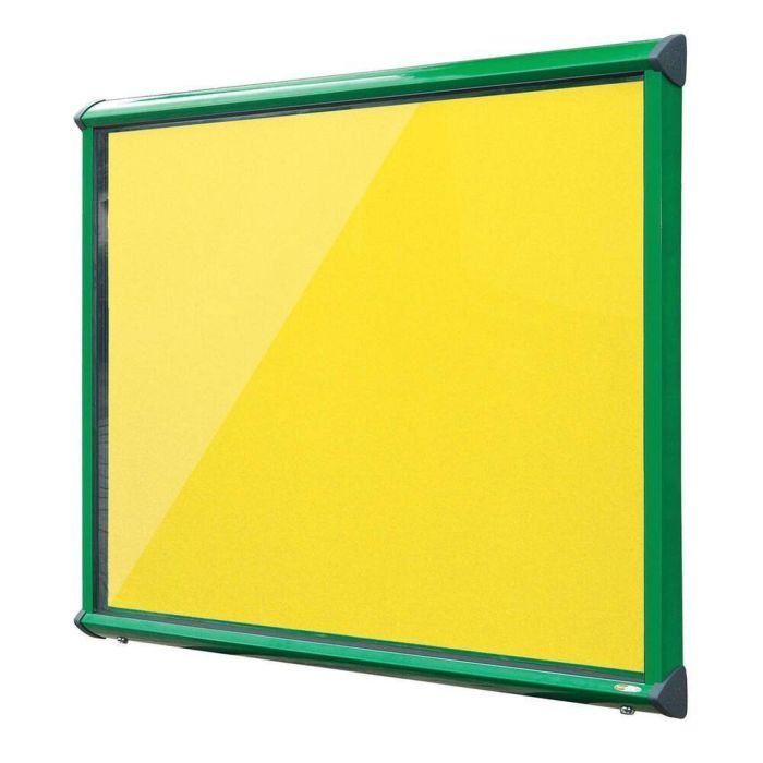 Shield Interior Showcase Green Frame 575 x 712mm - Primrose Yellow