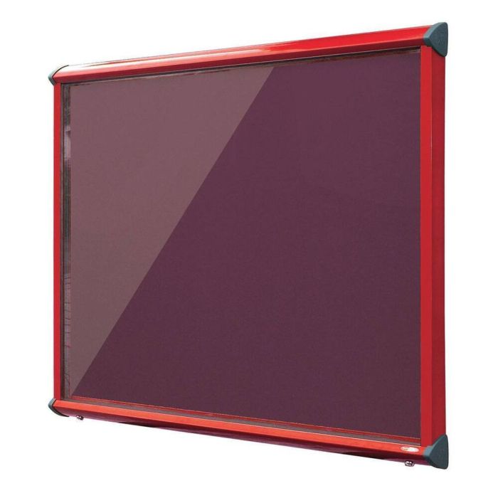 Shield Interior Showcase Red Frame 575 x 712mm - Dark Wine