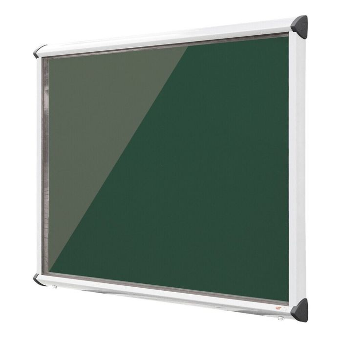 Shield Interior Showcase White Frame 575 x 712mm - Bottle Green