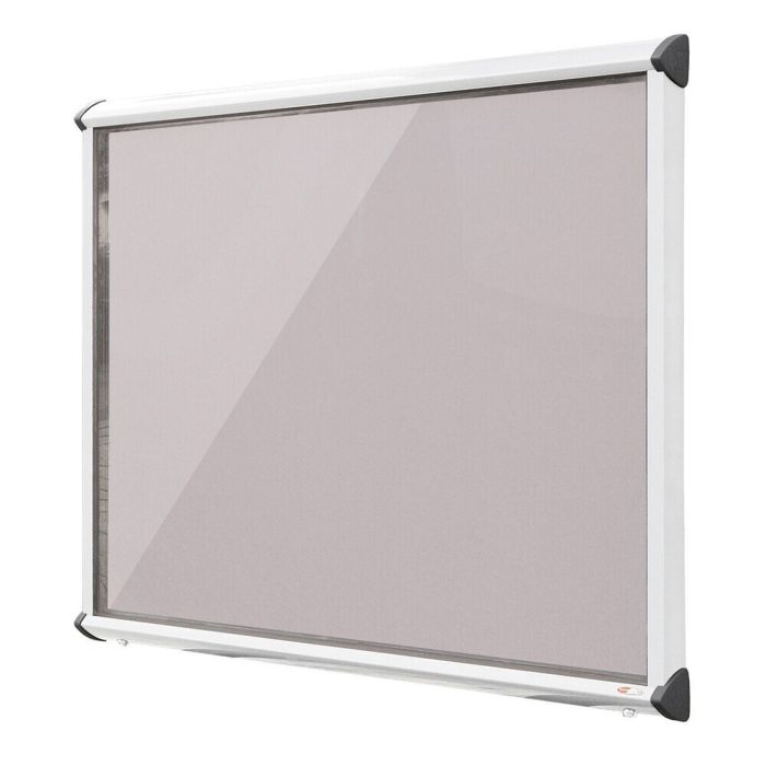 Shield Interior Showcase White Frame 575 x 712mm - Light Grey