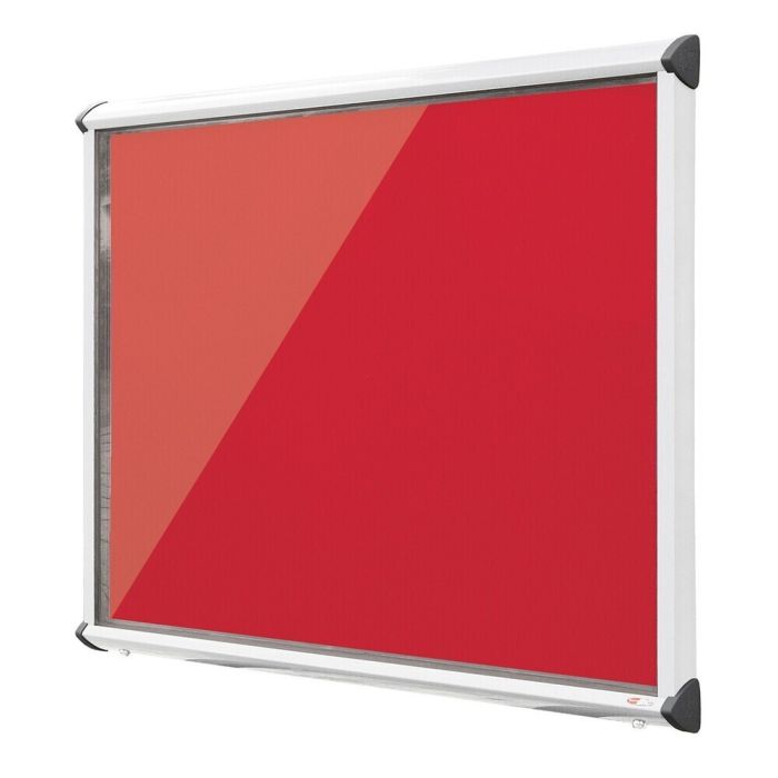 Shield Interior Showcase White Frame 575 x 712mm - Scarlet