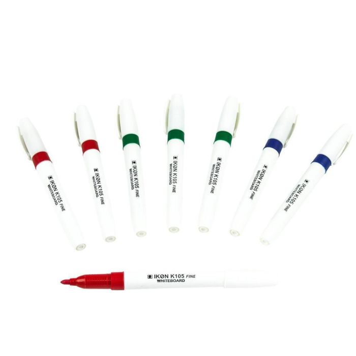 Fine Drywipe Whiteboard Pens Assorted - Pack of 36