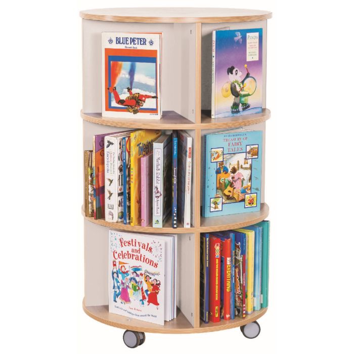 Maplescape 3 Tier Book Carousel - Grey
