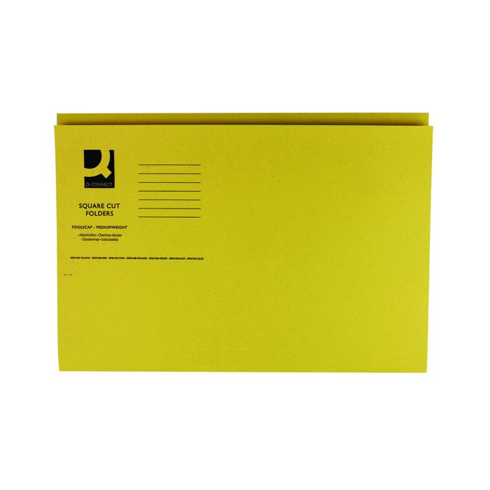 Square Cut Folders Medium Weight - Yellow - Pack of 100