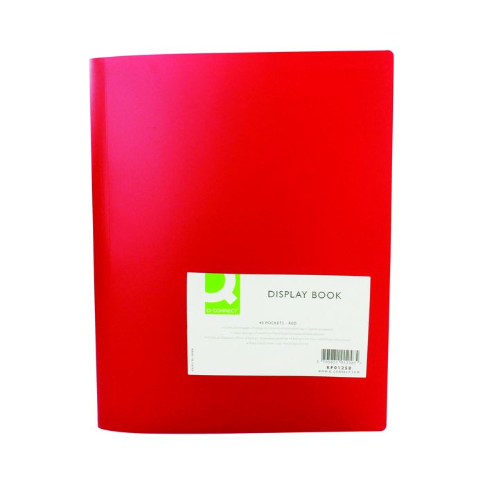 Flexible A4 Display Book 40 Pocket - Red