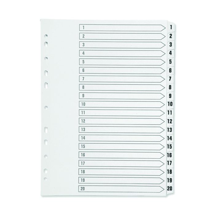 Clear Tabbed Index Dividers - 1-20