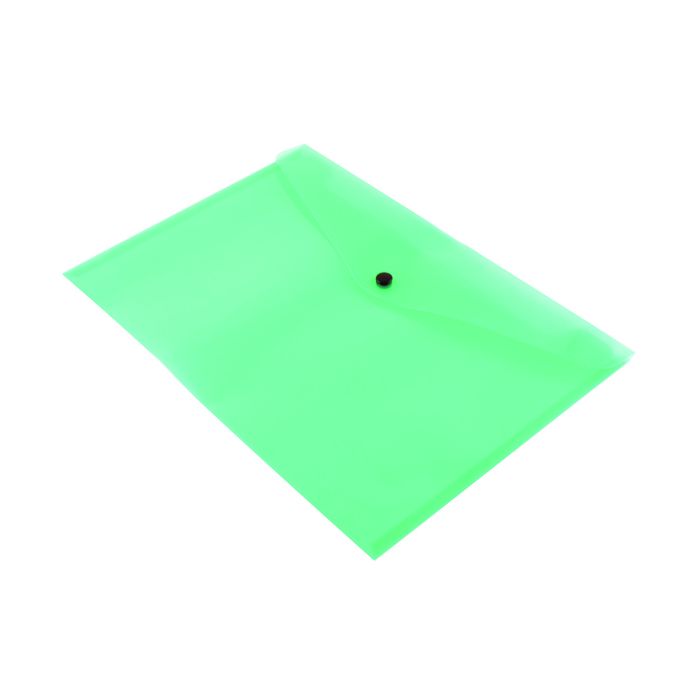 A4 Polypropylene Document Wallets - Green - Pack of 12