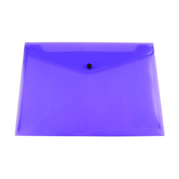 A4 Polypropylene Document Wallets - Purple - Pack of 12