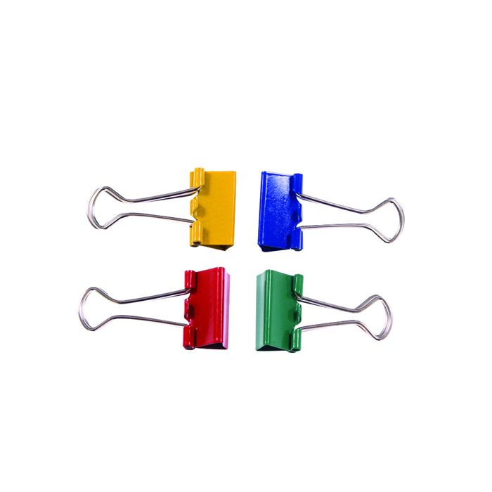 Foldback Clips 24mm - Assorted Colours - Pack of 10