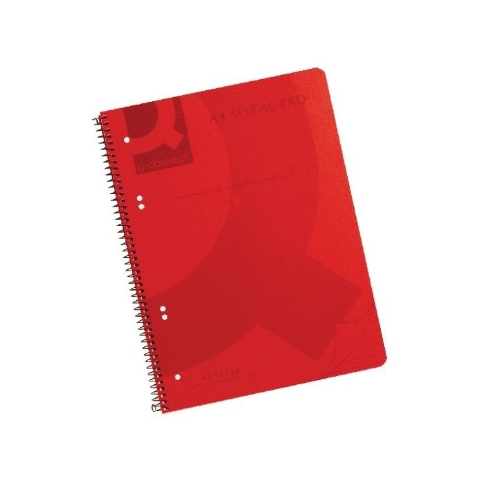 A4 Transparent Coloured Spiral Notebooks - Pink - Pack of 5