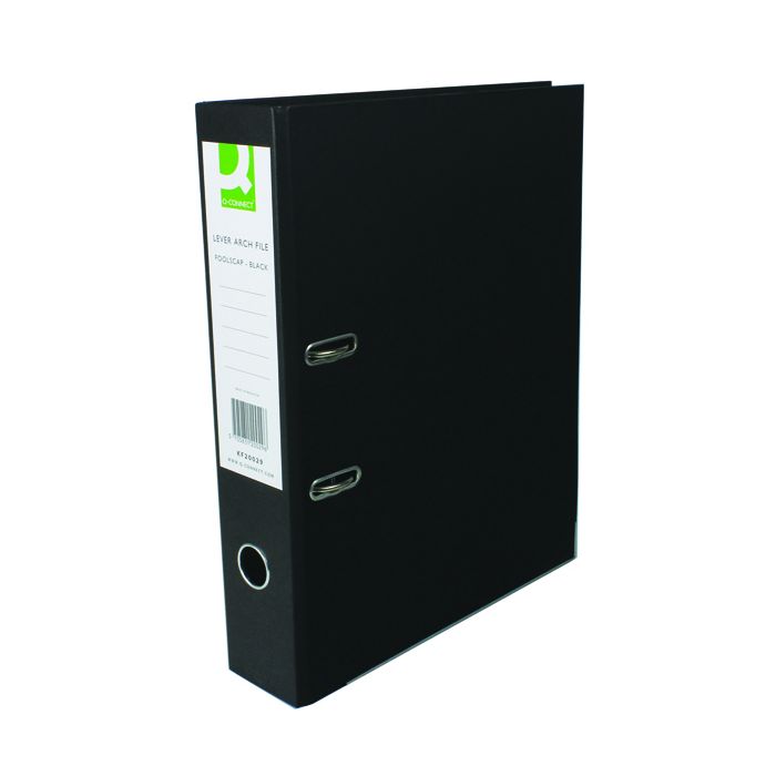 Paperbacked Lever Arch Files Foolscap - Black - Pack of 10