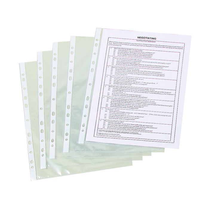 Plastic Punched Pockets A4 Portrait - Pack of 100