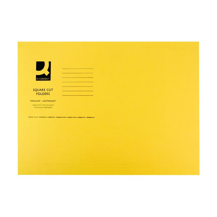Square Cut Folders Light Weight - Yellow - Pack of 100