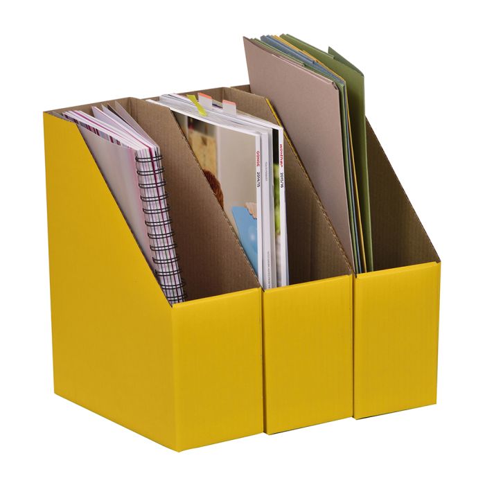 Library Boxes Blue Pack of 10 - Yellow