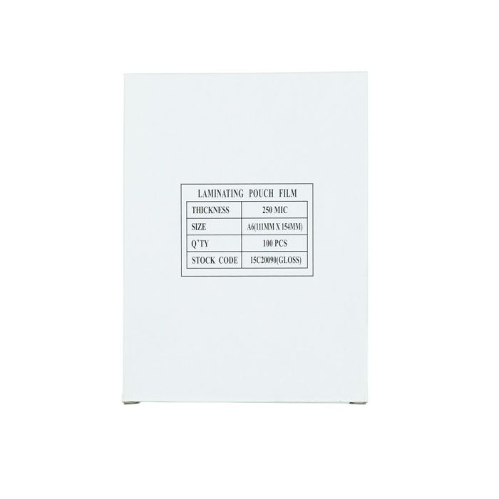 Laminating Pouches A6 111 x 154mm 250 Micron - Pack of 100