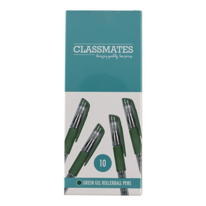 Classmates Gel Rollerball Pen - Green - Pack of 10