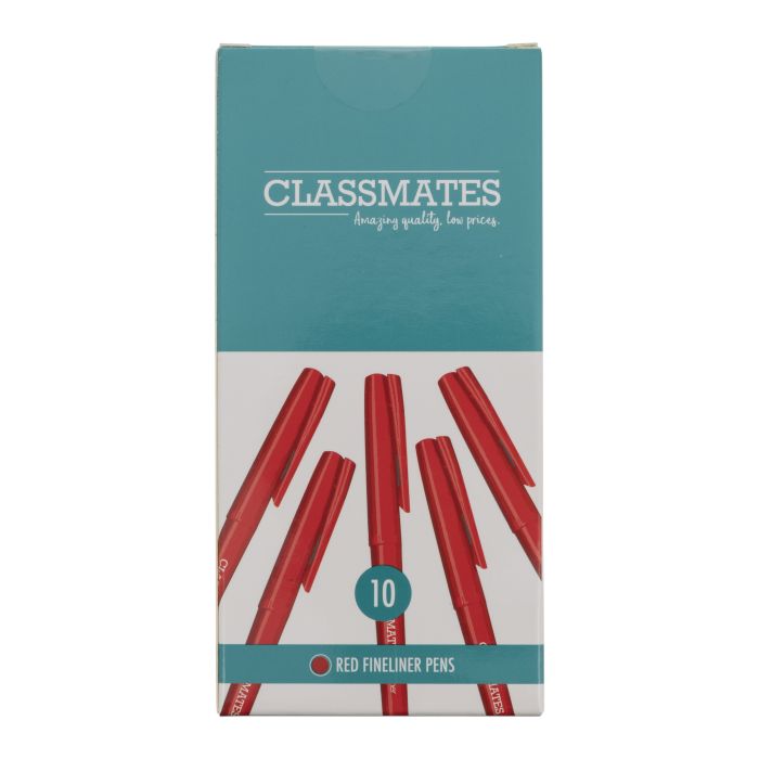 Classmates Fineliner Pen - Red - Pack of 10