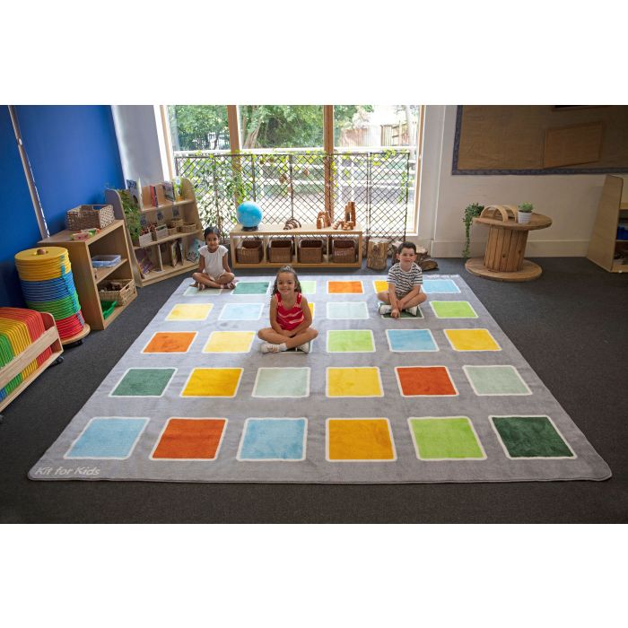 Rainforest Squares Placement Carpet - 3m x 3m