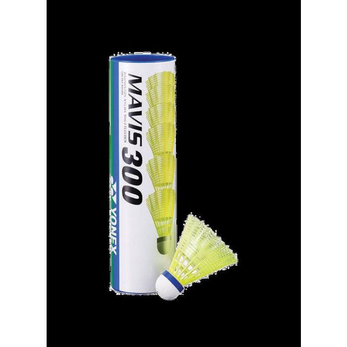 Yonex Mavis 300 Shuttlecocks - Medium - Yellow - Tube of 6