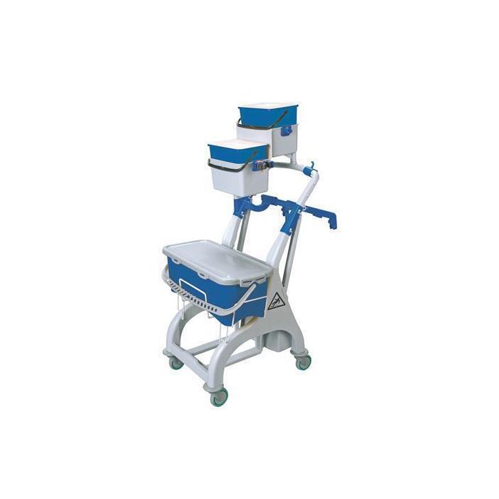 Microfibre Flat Mopping Trolley 1 x 10L 2 x 4L - Blue