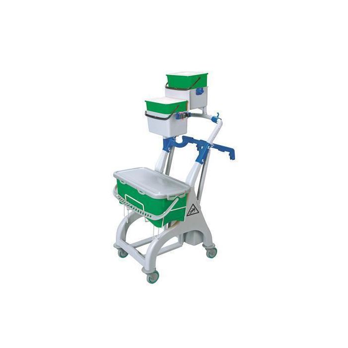 Microfibre Flat Mopping Trolley 1 x 10L 2 x 4L - Green