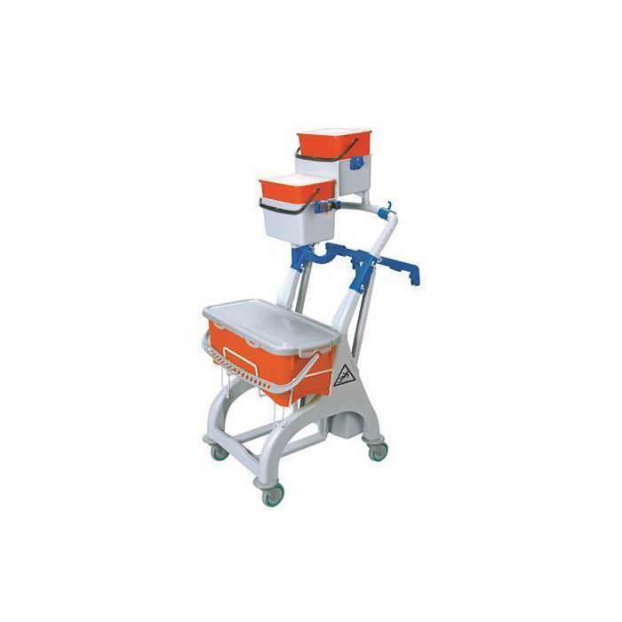 Microfibre Flat Mopping Trolley 1 x 10L 2 x 4L - Red