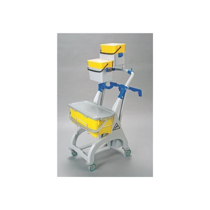 Microfibre Flat Mopping Trolley 1 x 10L 2 x 4L - Yellow
