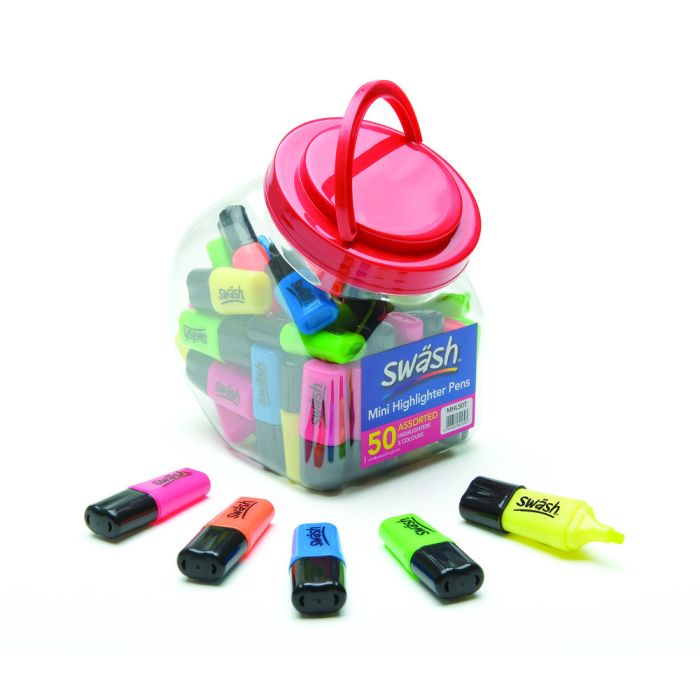 Swash Mini Highlighter Pens - Assorted - Pack of 50