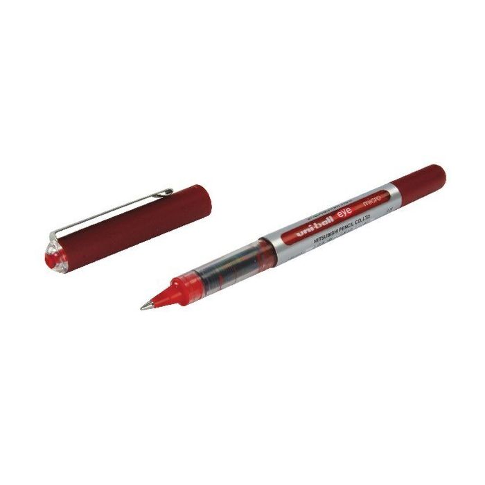 Uni-Ball Micro Eye Rollerball Pens - Red UB150 - Pack of 12
