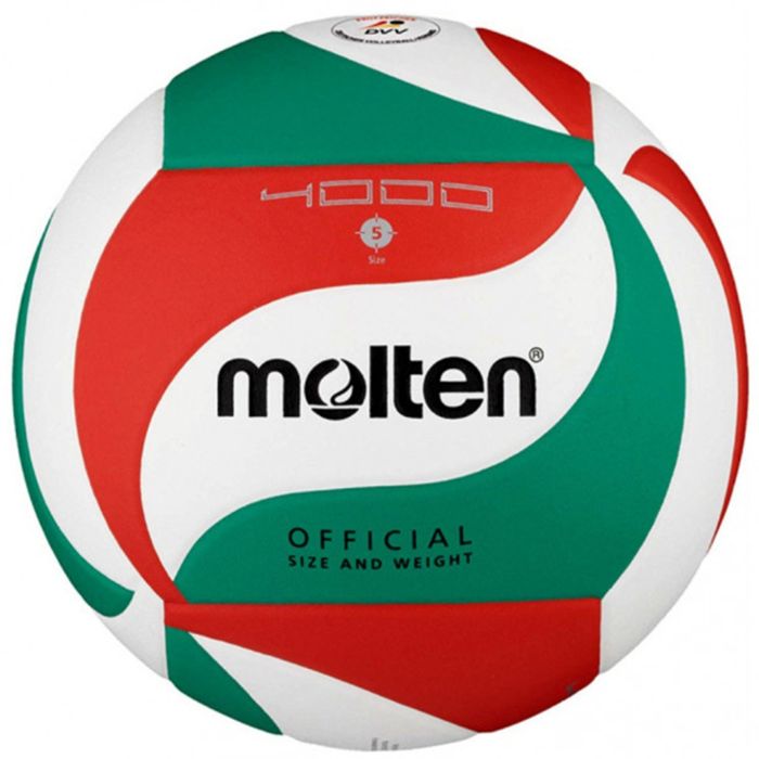 Molten V5M4000 FIVB Volleyball- White/Green/Red- Size 5