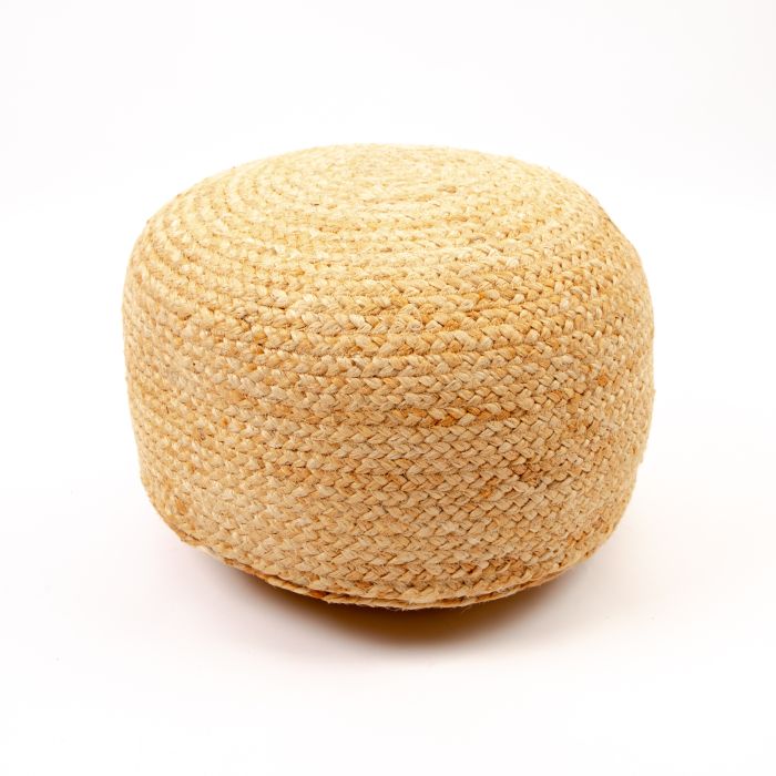 Natural Jute Circular Pouffe