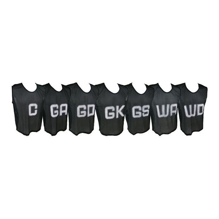 Micro Mesh Netball Training Vest Set Large - Black