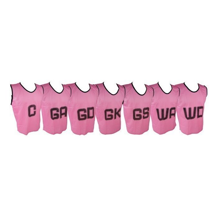 Micro Mesh Netball Training Vest Set Large - Fluorescent Pink