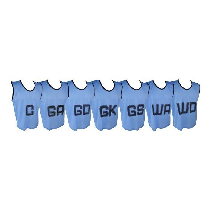 Micro Mesh Netball Training Vest Set Large - Sky Blue