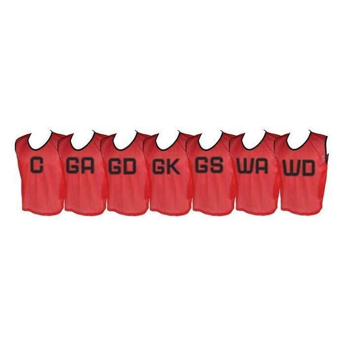 Micro Mesh Netball Training Vest Set Small - Red