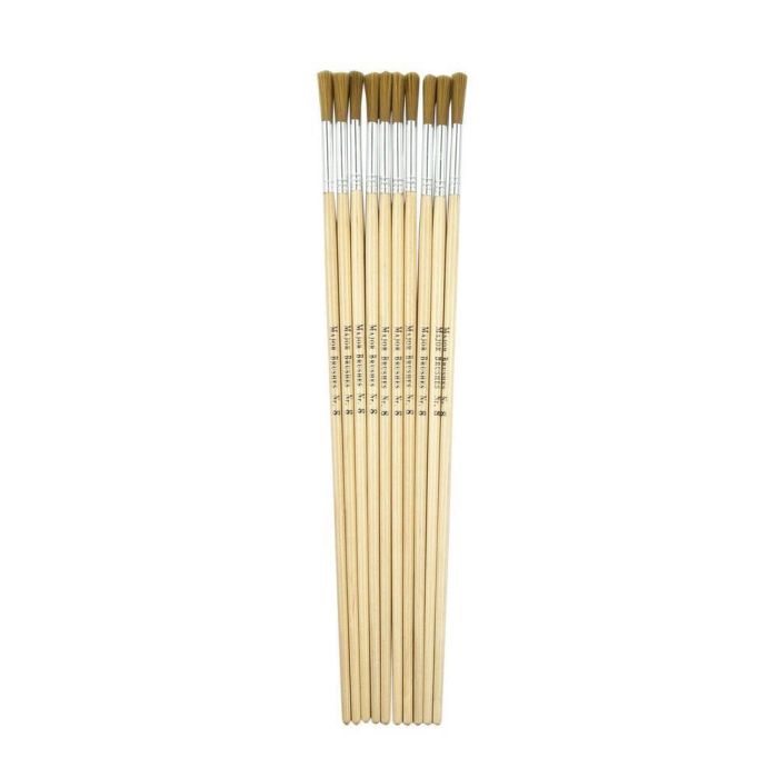 Long Handle Nylon Round Brushes Size 8 - Pack of 10