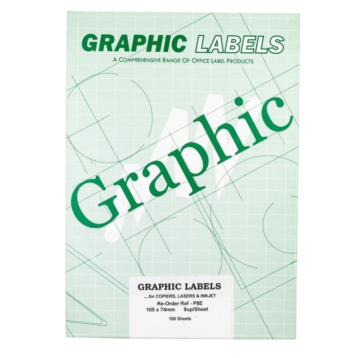 Copier & Laser Labels A4 Square Corners - 8 Per Sheet - Pack of 100