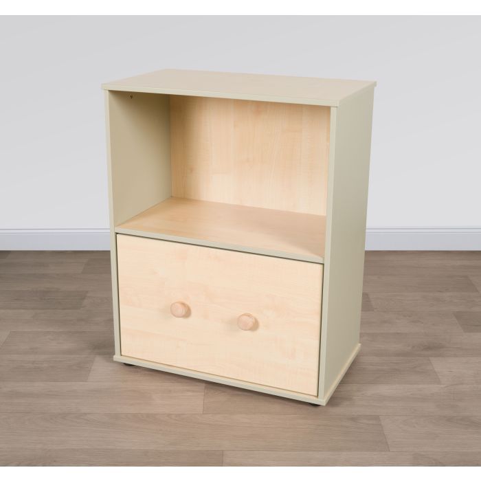 Modular Shelving Unit Drawer - Green/ Maple