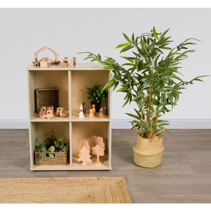 Low Level Cube Storage Unit - Green/Maple